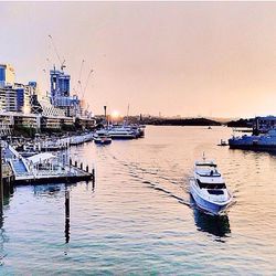 Boats in harbor