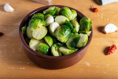 Close-up of food in bowl on table