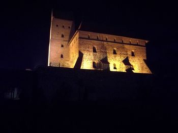 Low angle view of building at night