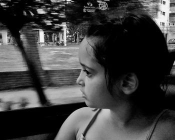 Close-up of boy looking away