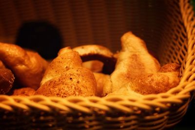 Close-up of bread in basket