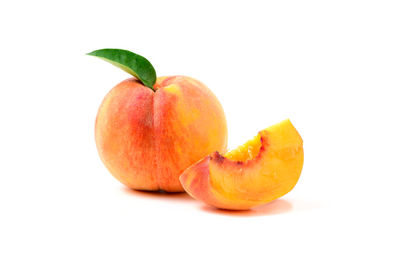 Close-up of apple against white background