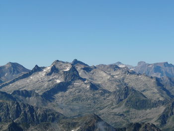 Scenic view of mountains against clear sky