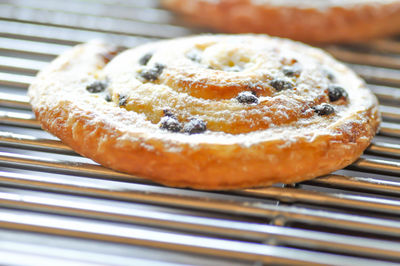 Close-up of bread on barbecue grill