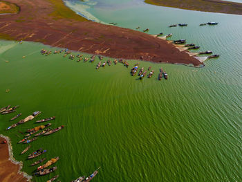 High angle view of lake