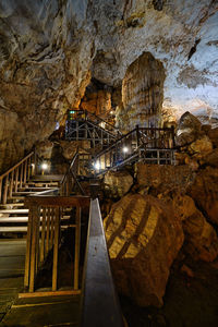 Staircase leading towards cave