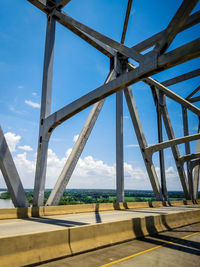 Metallic structure against blue sky