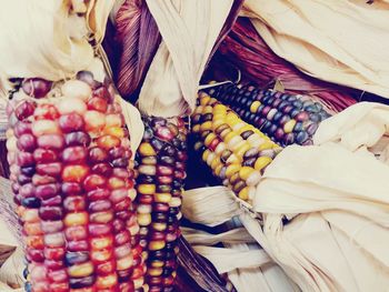 Close-up of corns for sale in market