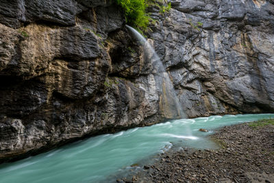 Scenic view of waterfall