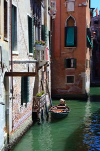 Boats in venice canal 