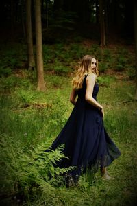 Young woman in forest