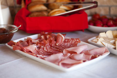 Close-up of food on table