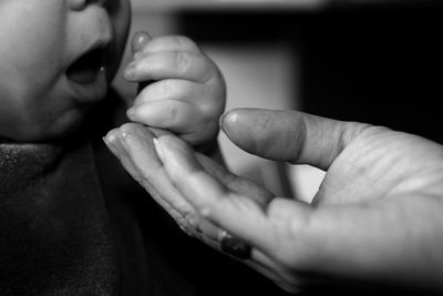 Close-up of baby hands