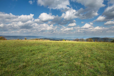 Scenic view of field against sky