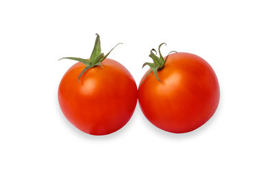 Close-up of tomatoes against white background