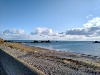 Scenic view of beach against sky