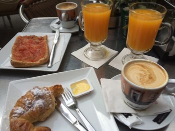 Close-up of food on table