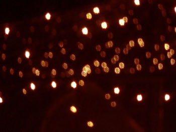 Defocused image of illuminated lights at night