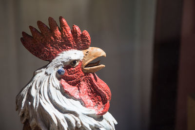 Close-up of a chicken rooster statue