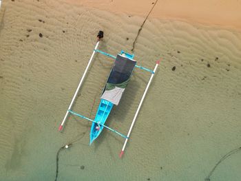 High angle view of people on beach