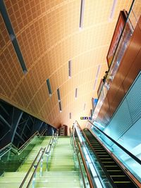 Low angle view of escalator in subway station