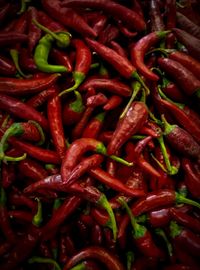 Full frame shot of red chili peppers