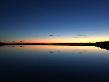 Scenic view of lake at sunset