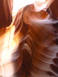 Low angle view of sandstones at antelope canyon