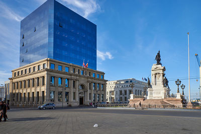 View of buildings in city against sky