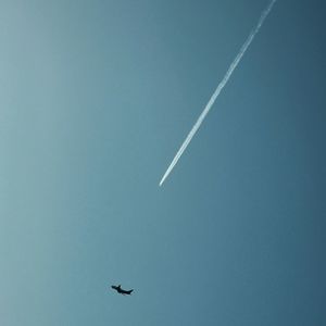 Low angle view of vapor trail in sky