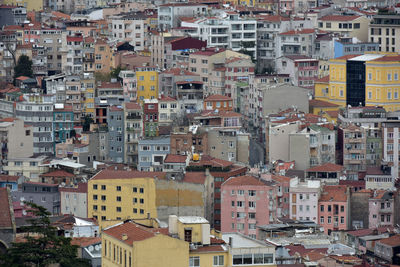 High angle view of residential district