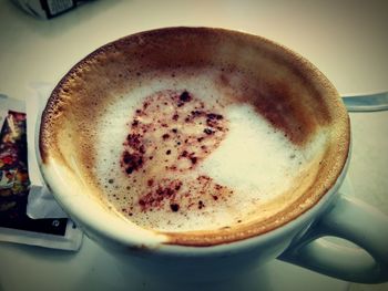 Directly above shot of cappuccino