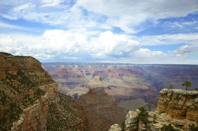 Scenic view of landscape against cloudy sky