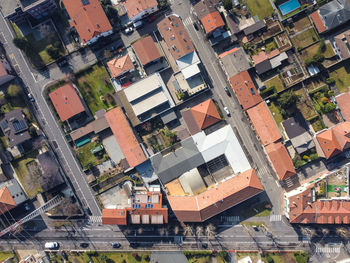 Aerial view of the city district