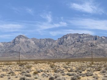 Scenic view of landscape and mountains against sky