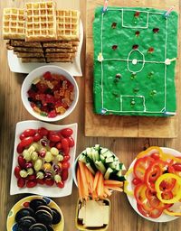 High angle view of chopped fruits on table