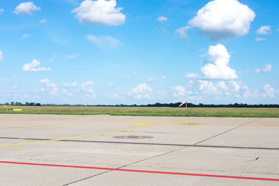 Empty airfield against sky