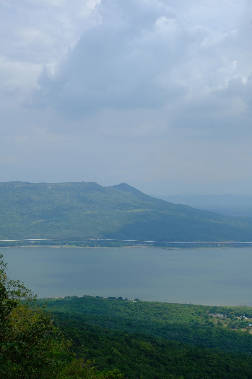 SCENIC VIEW OF LAKE BY MOUNTAINS AGAINST SKY