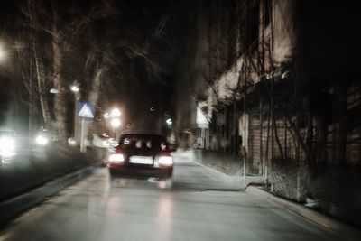 Cars on road at night