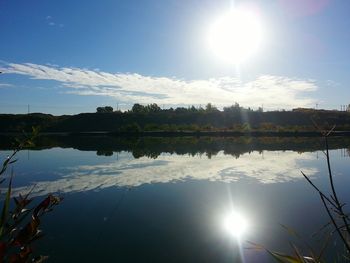 Sun shining over calm sea