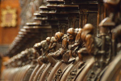 Close-up of ornate wood