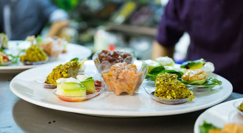 Close-up of meal served in plate