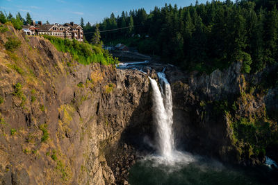 Scenic view of waterfall