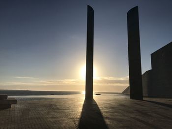 Sunset over tagus river in lisbon.