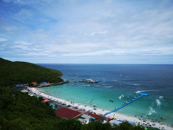 High angle view of beach against sky