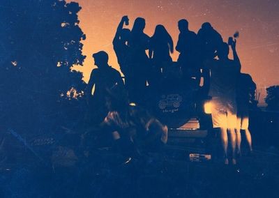 Woman enjoying at night