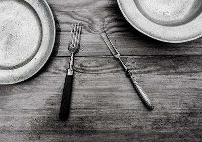 High angle view of food on table