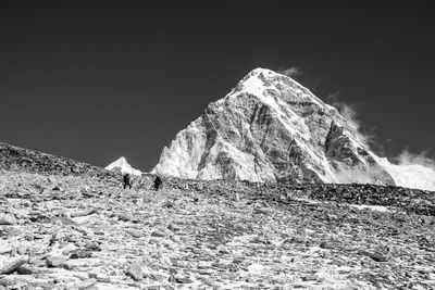 Scenic view of mountain against clear sky