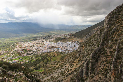 Aerial view of landscape against sky