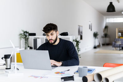 Man working on table